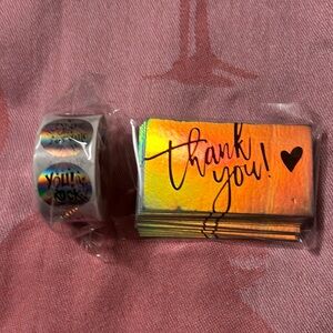 50. Thank you cards and 500 encouraging stickers.